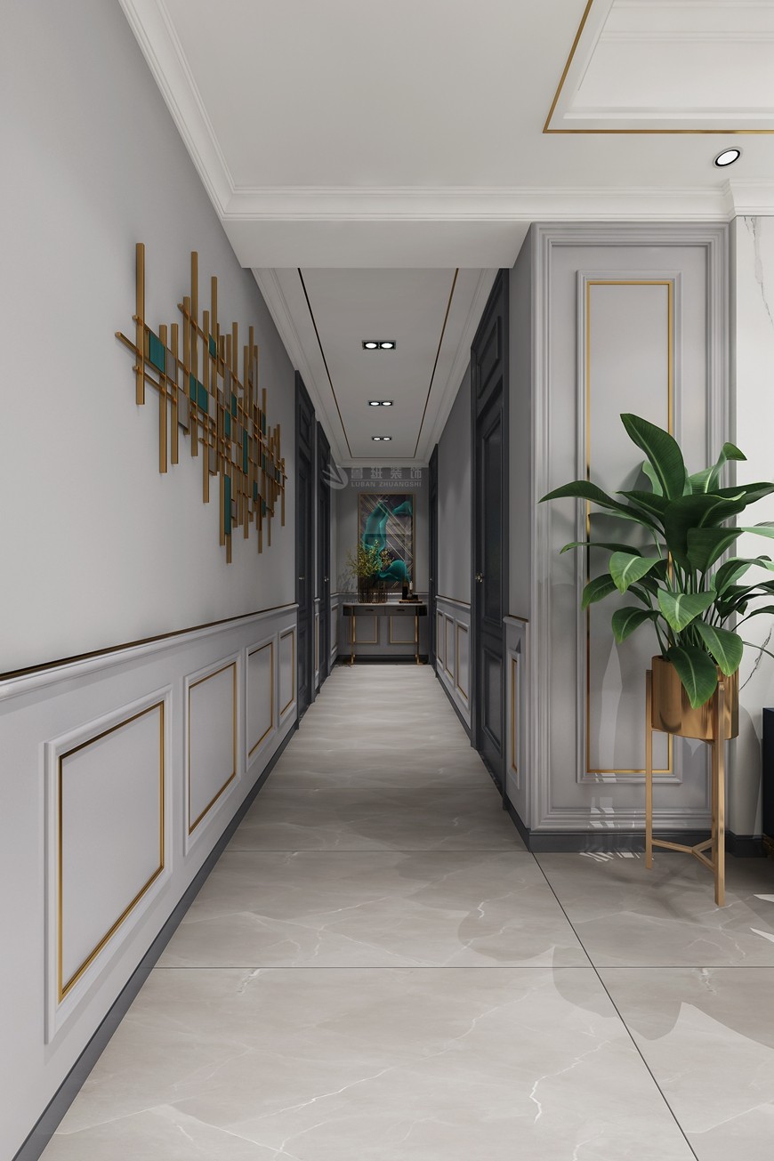 宮園學(xué)府四居室148平米現代美式風格走廊