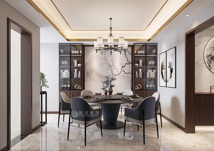 富力城四居室188平米新(xīn)中(zhōng)式風格餐廳設計