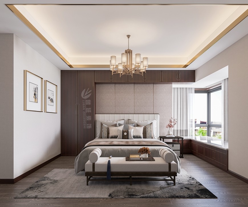 富力城四居室188平米新(xīn)中(zhōng)式風格主卧設計