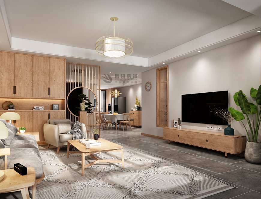 西安(ān)魯班裝(zhuāng)飾出品萬達天樾170平米四居室日式北歐風楊立邦設計師主筆(bǐ)設計——客廳電(diàn)視背景牆設計效果圖 西安(ān)魯班裝(zhuāng)飾出品萬達天樾170平米四居室日式北歐風楊立邦設計師主筆(bǐ)設計——客廳電(diàn)視背景牆設計效果圖